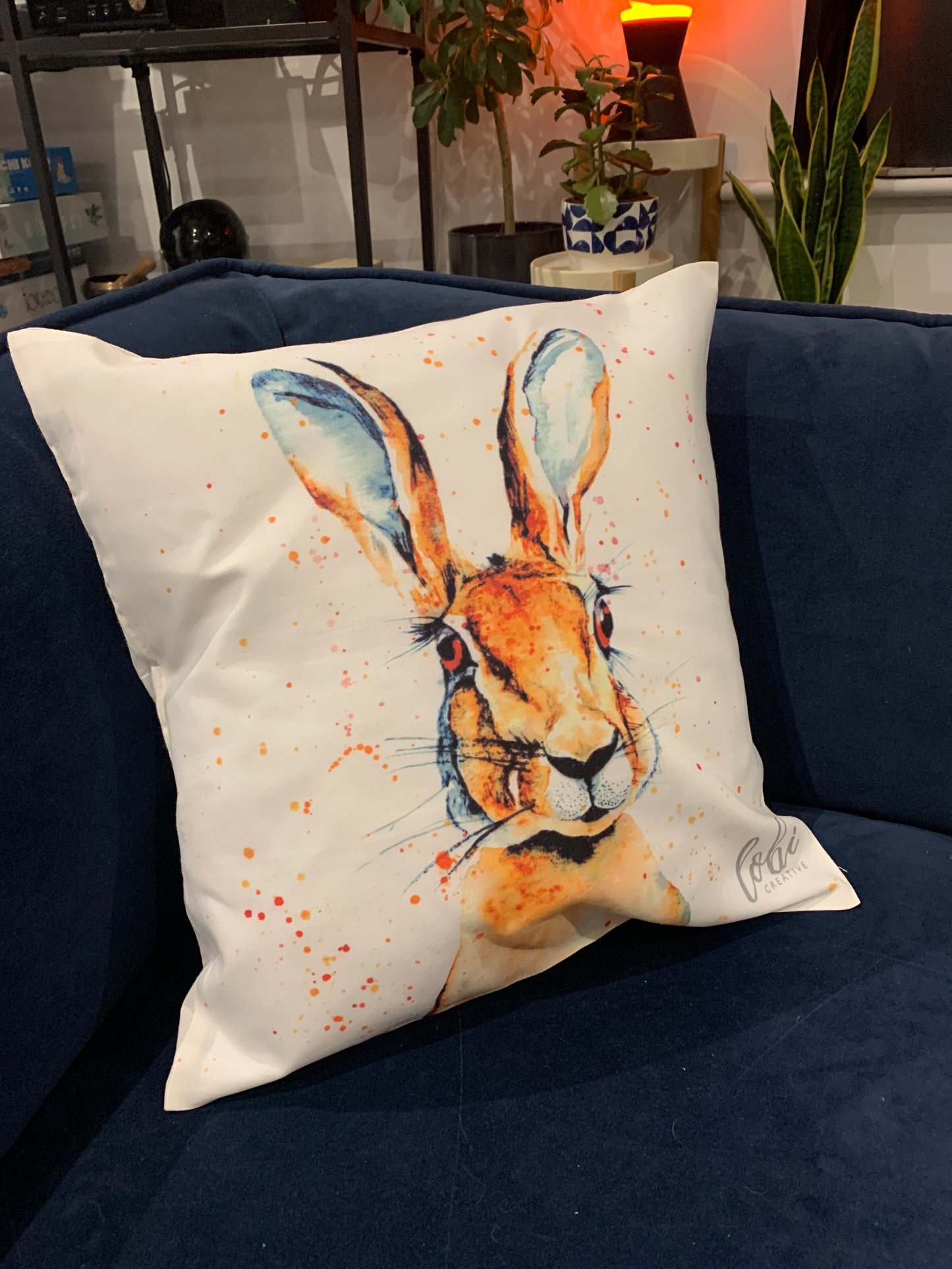 Hare cushion cover