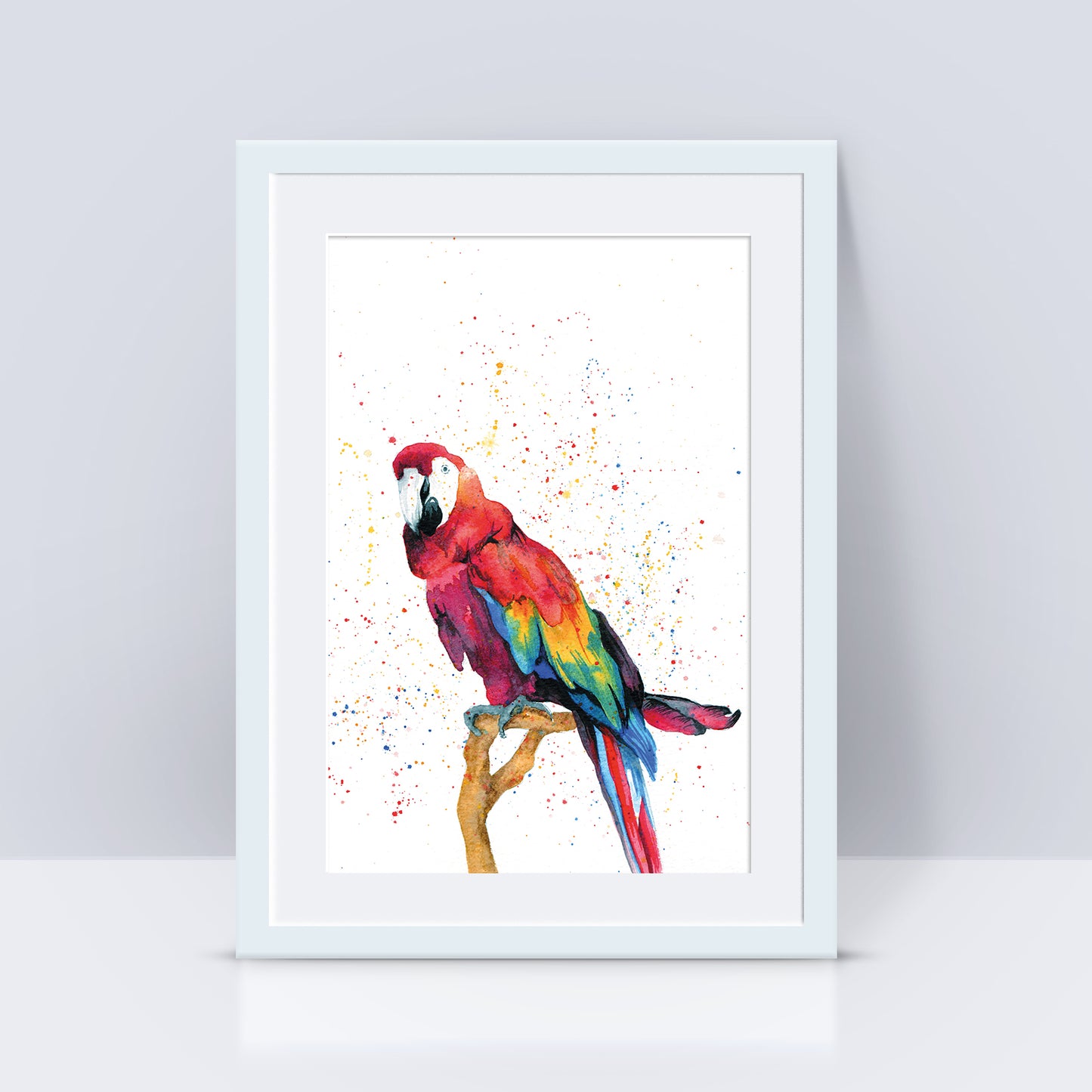 Signed Parrot Watercolour A4 Print & Mount